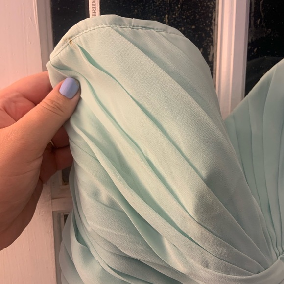 David’s Bridal Strapless Chiffon Bridesmaids Dress - Picture 4 of 7